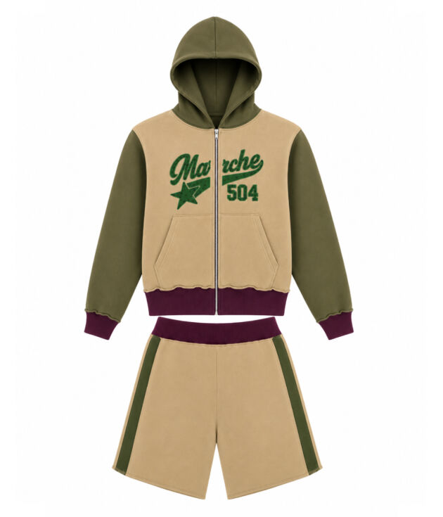 Women's Zip Hoodie Shorts Set