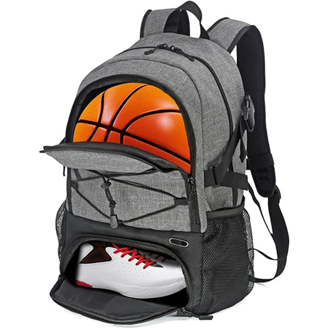 Basketball Backpack Sports Bag Separate Ball Holder
