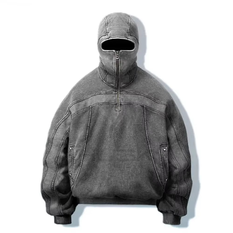Men Winter Acid Wash Sweatshirt Pullover 100%