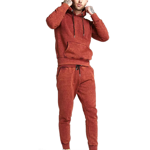 Men Acid Wash Sportswear Tracksuit Gym Wear