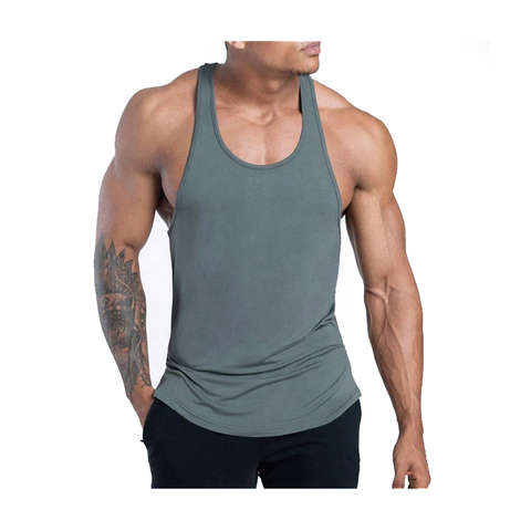 Men's Solid Color Breathable Knitted Tank Top