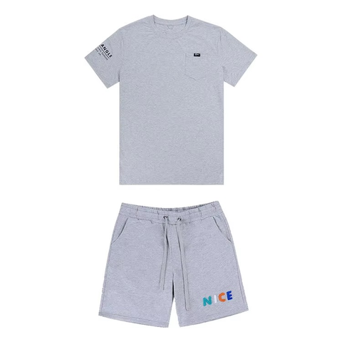 Men's Solid Color Short Set Two Piece