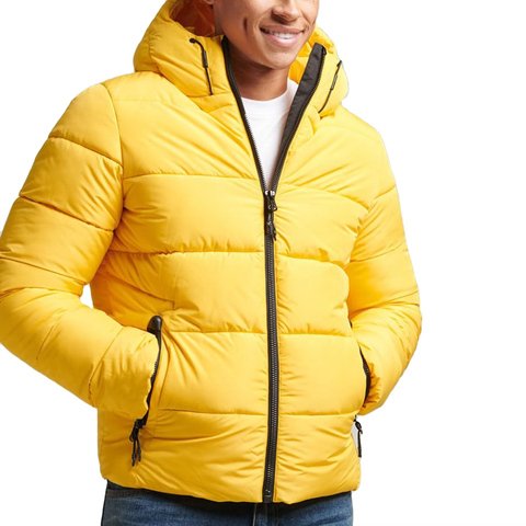 Design Men's Puffer Jacket Warm Hooded Zipper