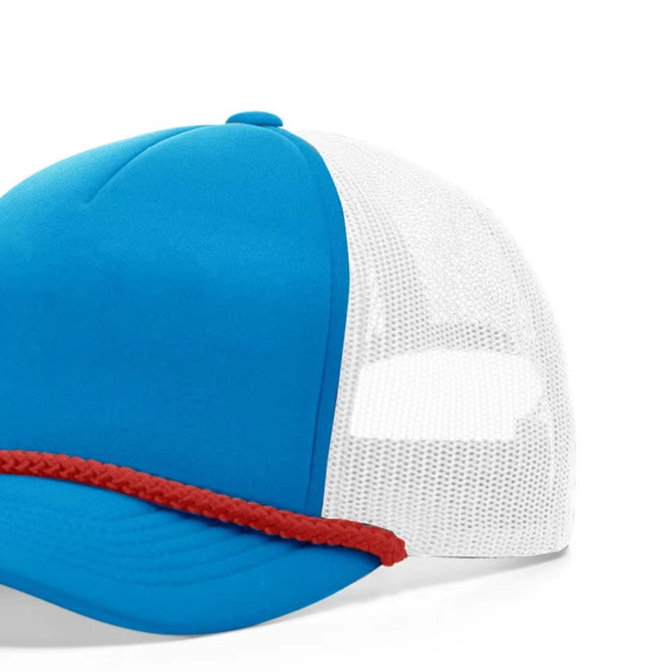 Personalized Orange Trucker Hat 5 Panel 100% - Image 3