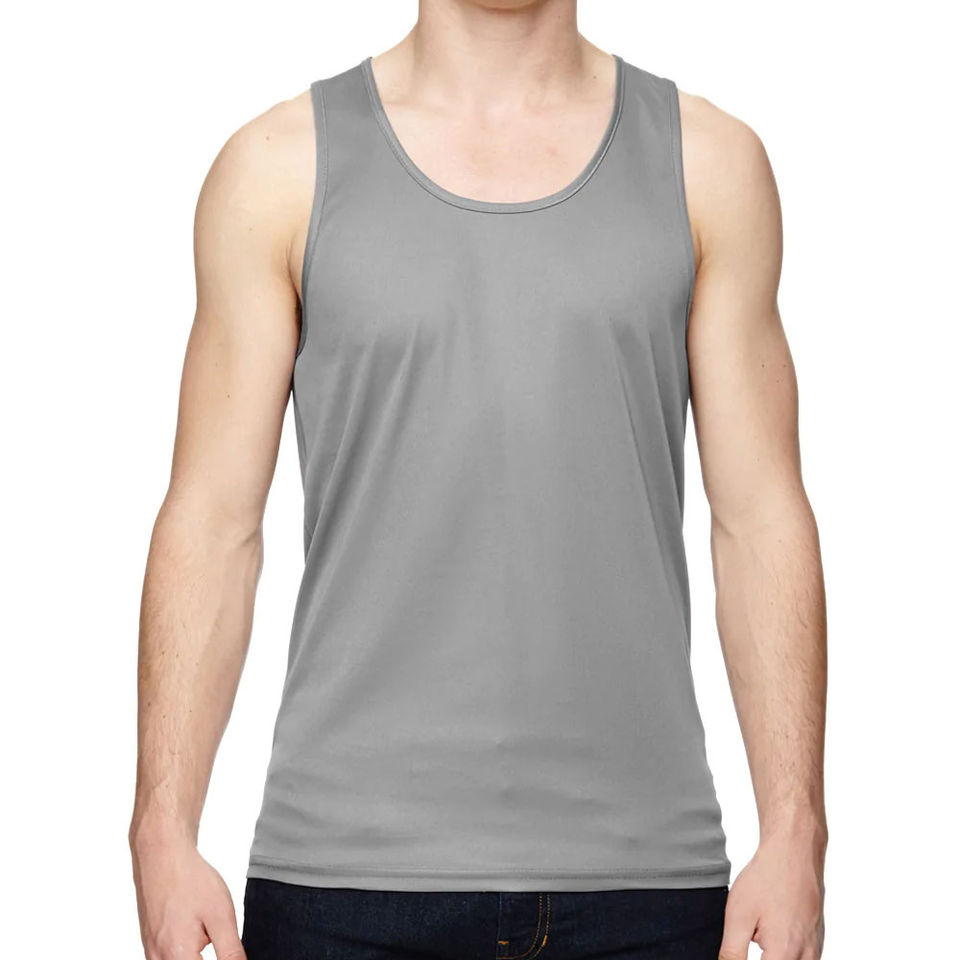Men's Solid Forest Green Cotton Tank Top - Image 4