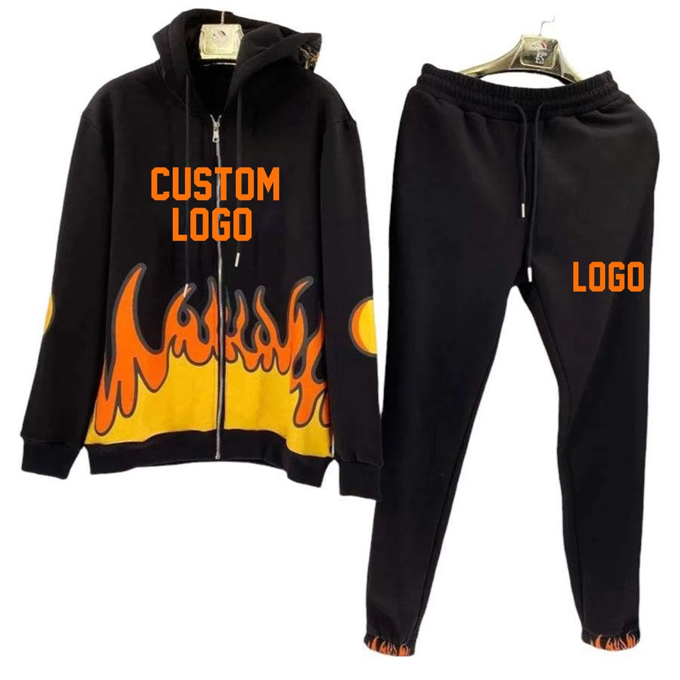 Hooded Winter Lightweight Logo Printed Men's Tracksuits - Image 3