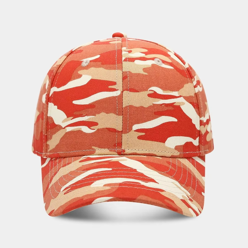 Camo Print Baseball Snapback Cap Pink Breathable - Image 2