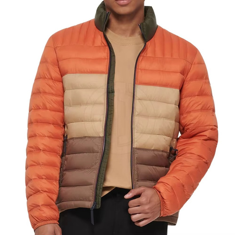 Casual Zipper Design Color Coat Men Teenager
