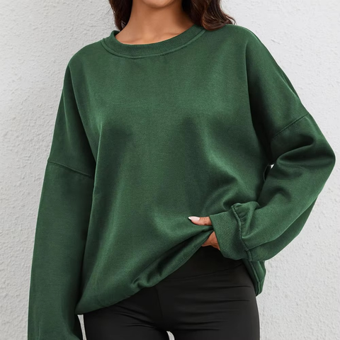 Women Heavyweight Oversized Sweatshirt Acid Wash Crewneck