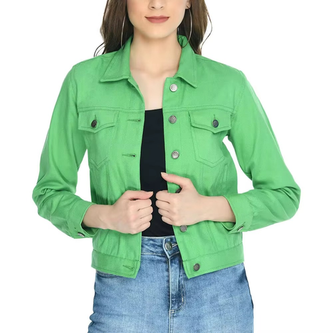 Womens Denim Jackets Winter Logo Print Service
