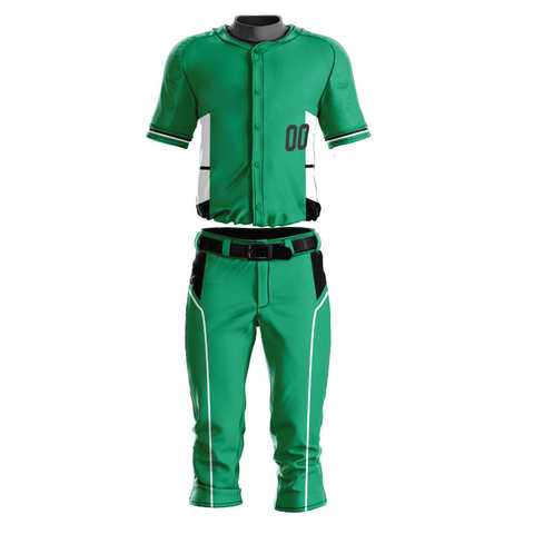 Men's Green Baseball Uniform Set Short Sleeve