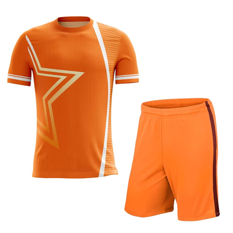 Soccer Jersey Set Orange Star Football Uniform