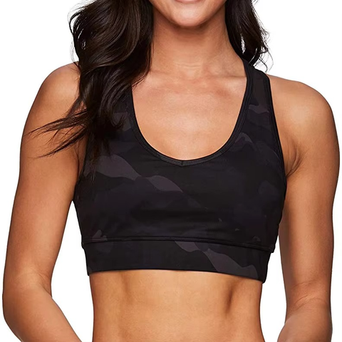 Womens Camo Sports Bra High Support Racerback