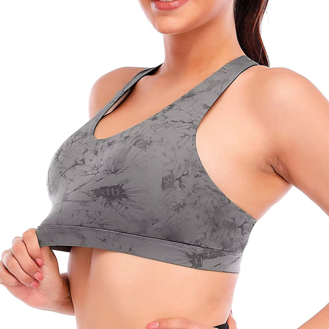 Womens Printed Racerback Sports Bra High Support