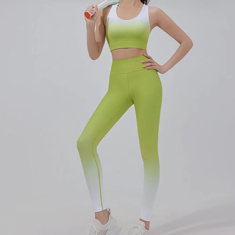 Gradient Color Yoga Set Women 2 Piece