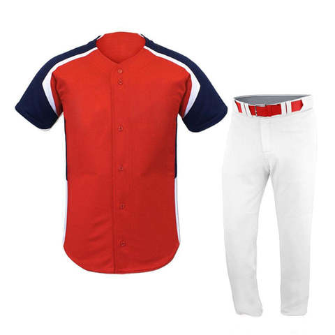 Lightweight Polyester Cotton Baseball Uniform Moisture Wicking
