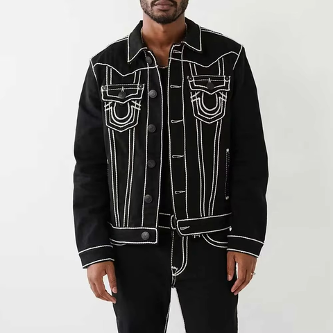 Mkb Enterprises Coated Stand Denim Jacket Men