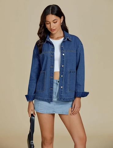 Mkb Enterprises Women's Stylish Black Denim Jacket