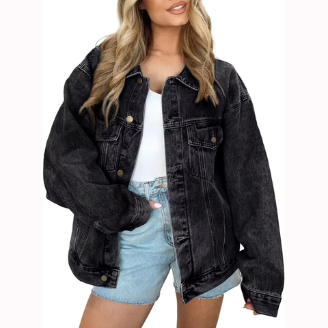 Outdoor Breathable Elongated Oversized Black Canvas Casual