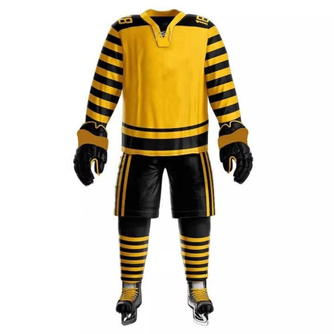 Pro Sublimated Ice Hockey Uniform Set Yellow