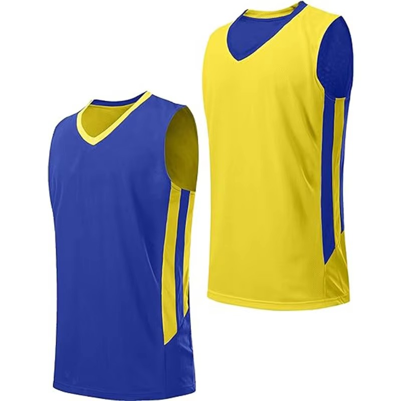 Unisex V Neck Sleeveless Basketball Jersey White - Image 4