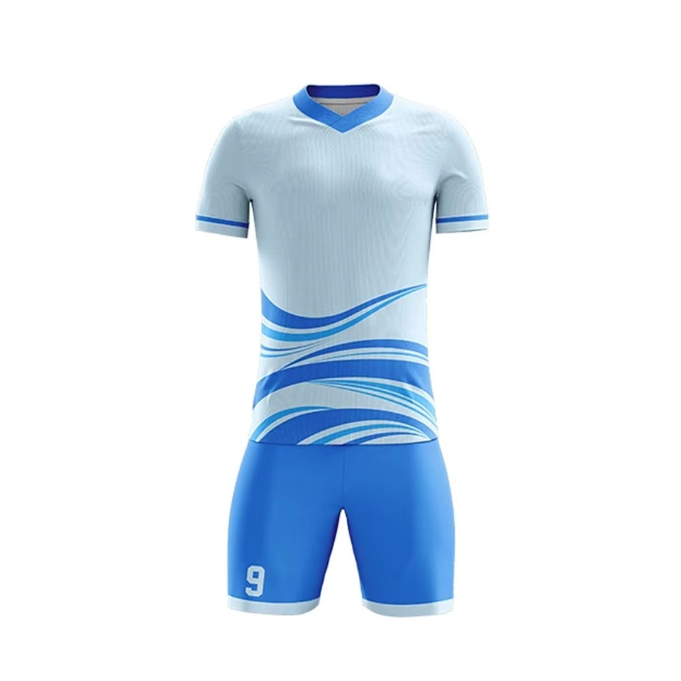Soccer Jersey Set White Blue Player Name - Image 4