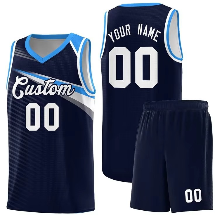 Basketball Jersey Cream Pinstripe Sky Blue Trim - Image 4