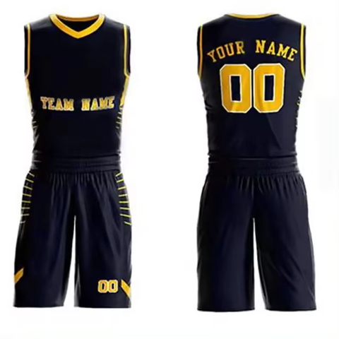 Sleek Ray Line Basketball Uniform Set Sublimated