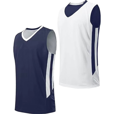 Unisex V Neck Sleeveless Basketball Jersey White